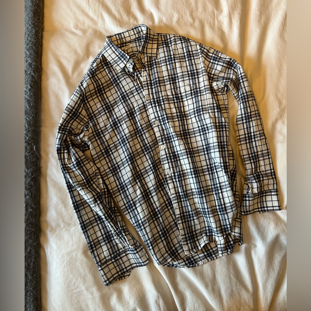 Mens Plaid Dress Shirt - size M - organic cotton